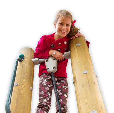 Girl on playground equipment